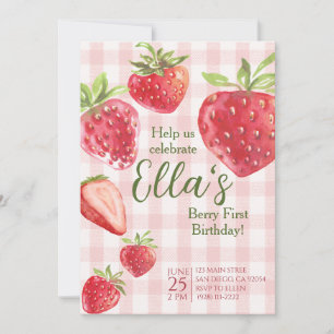 Berry primer verano fresa cumpleaños invitación