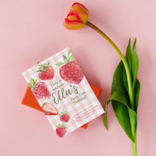 Berry primer verano fresa cumpleaños invitación