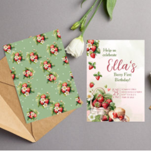 Berry primer verano fresa cumpleaños invitación