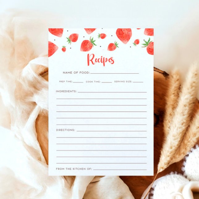 Berry Sweet Baby Shower Games, Tarjeta de Receta (Subido por el creador)