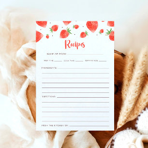 Berry Sweet Baby Shower Games, Tarjeta de Receta