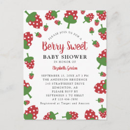 Berry Sweet Baby Shower Invitación Cute Fresa