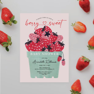 Berry Sweet Baby Shower Invitación Fresa