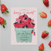 Berry Sweet Baby Shower Invitación Fresa