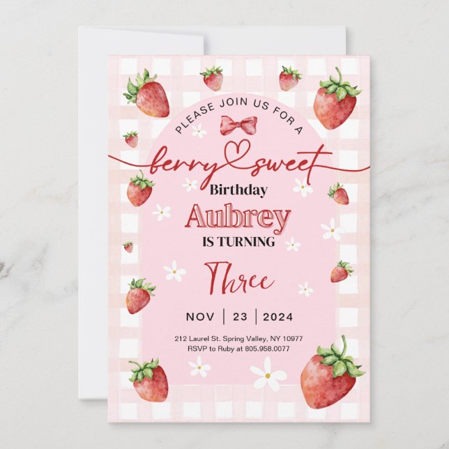 Berry Sweet Birthday Invitación a cualquier edad (Anverso)