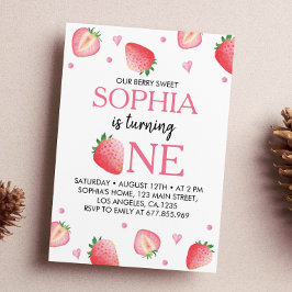 Berry Sweet Birthday Invitación a fresa Tema