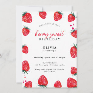 Berry Sweet Birthday Spring Summer Invitación
