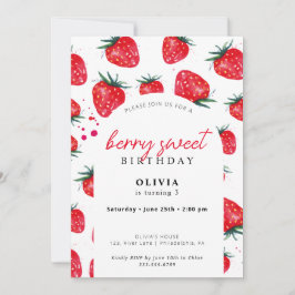 Berry Sweet Birthday Spring Summer Invitación