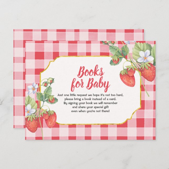 Berry Sweet Books para la postal de fresa para beb (Anverso / Reverso)