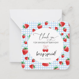 Berry Sweet First Birthday Tarjeta de agradecimien