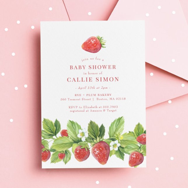 Berry Sweet Red Strawberry Baby Shower (Subido por el creador)