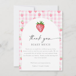 Berry Sweet Strawberry Baby Shower Gracias Tarjeta