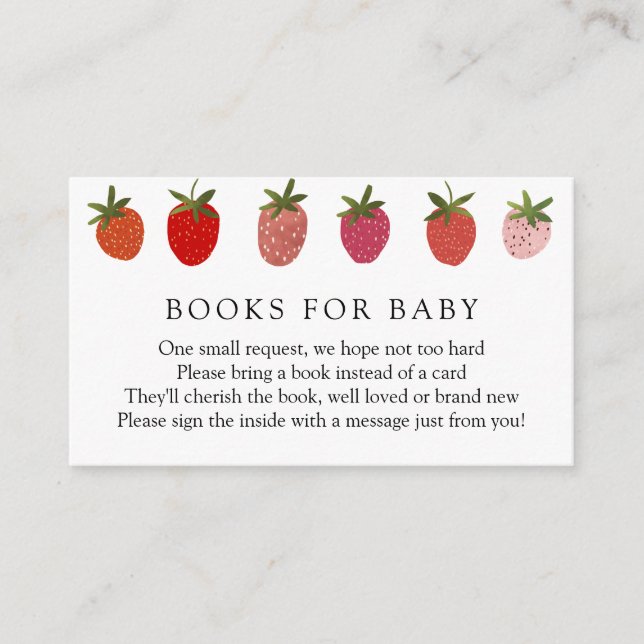 Berry Sweet Strawberry Books para bebé tarjeta de  (Anverso)