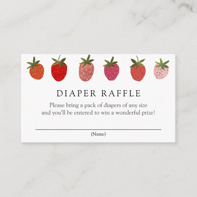Berry Sweet Strawberry Diaper Raffle tarjeta de in (Anverso)