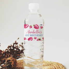 Berry Sweet Water Bottle Etiqueta Fresa Cumpleaños