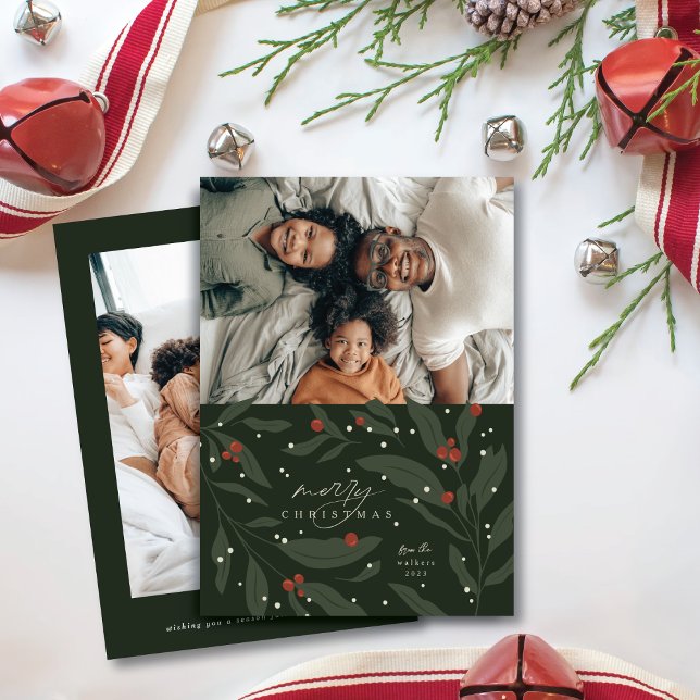 Berryful Botanic Navidades Foto Tarjeta plana (Subido por el creador)