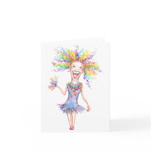 Bertha el cumpleaños - tarjeta de nota - 4" amplio