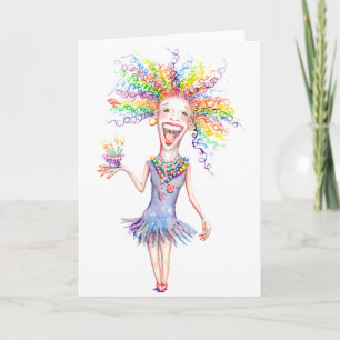 Bertha la tarjeta de felicitación amplia del