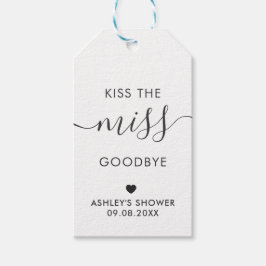 Besa la etiqueta de ducha de novia de Miss Adiós, 