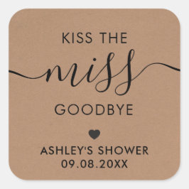 Besa la etiqueta de ducha de novia de Miss Adiós, 