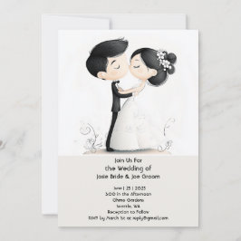 Besa la invitación a la boda de la novia