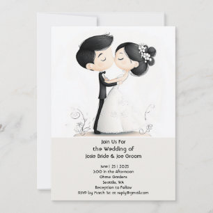 Besa la invitación a la boda de la novia