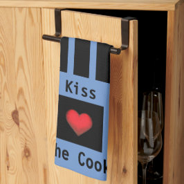 Besa la toalla de cocina azul del Personalizable C