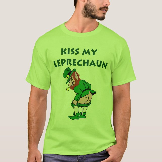 Besa mi camiseta Leprechaun (Anverso)