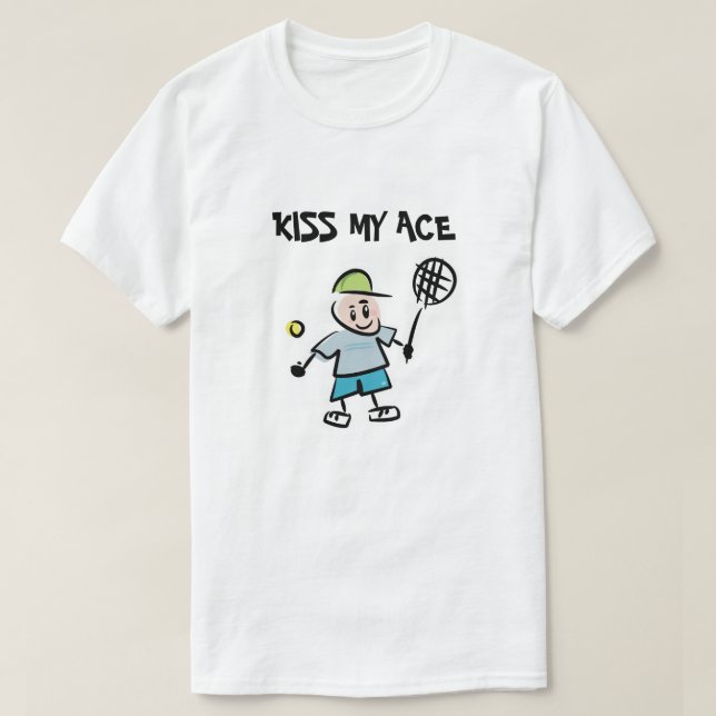 Besa mi polo de personalizado de tenis divertido (Diseño del anverso)