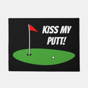 Besa mi putt divertido felpudo de bienvenida para