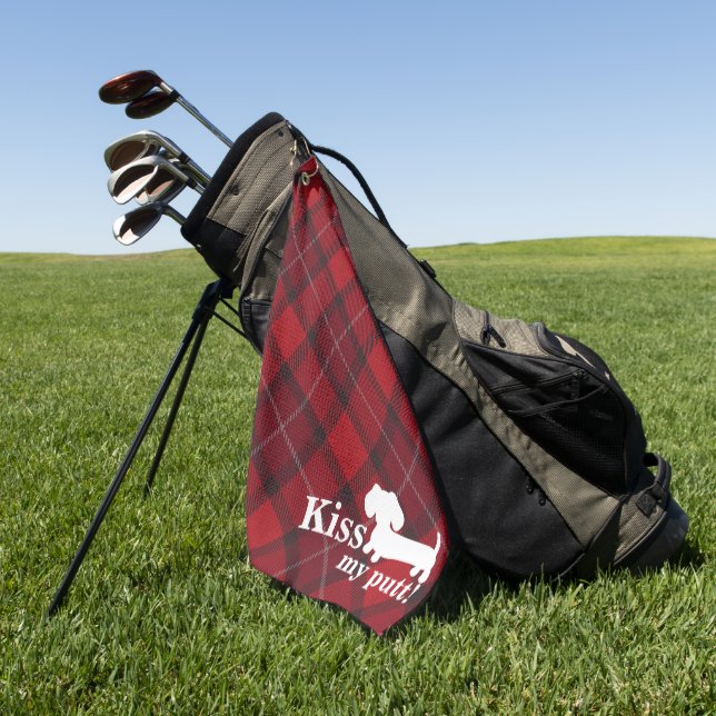 Besa Mi Toalla De Golf De Putt Cheeky Dachshund (Verde)