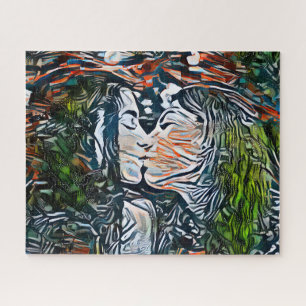 Besado Pareja Rompecabezas colorido abstracto