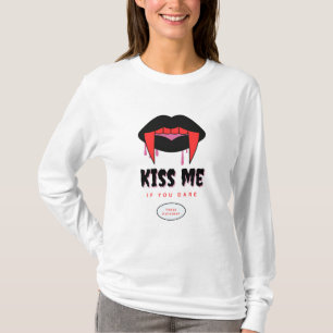Bésame Camiseta de Halloween de Drácula Labios de