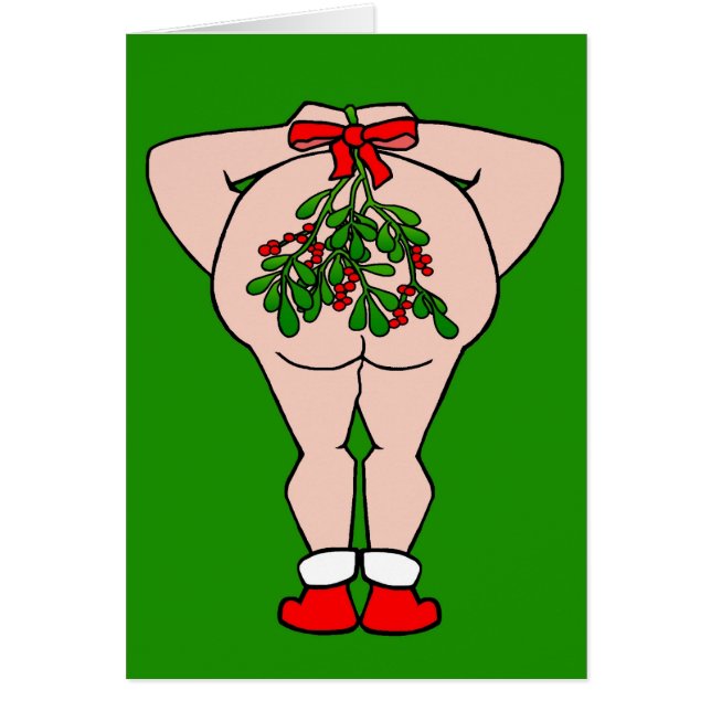 Bésame con la tarjeta de vacaciones Mistletoe (Frente)