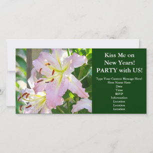 ¡Bésame en Año Nuevo! Invitaciones Flor de Lirio R