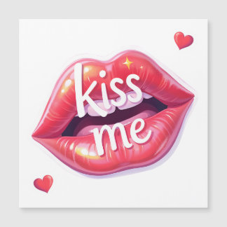 Bésame Ilustración Artística de Labios Rojos Brill