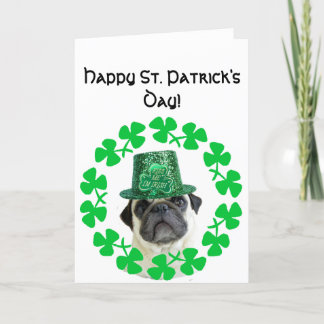 Bésame la tarjeta de saludo de pug irlandés