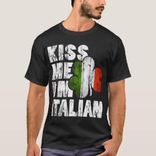 Bésame mi camiseta italiana Tee de la bandera de S