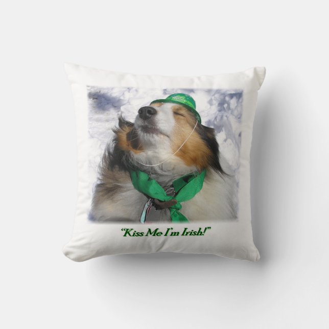 ¡Bésame, soy irlandés! Cojín lumbar (Anverso)