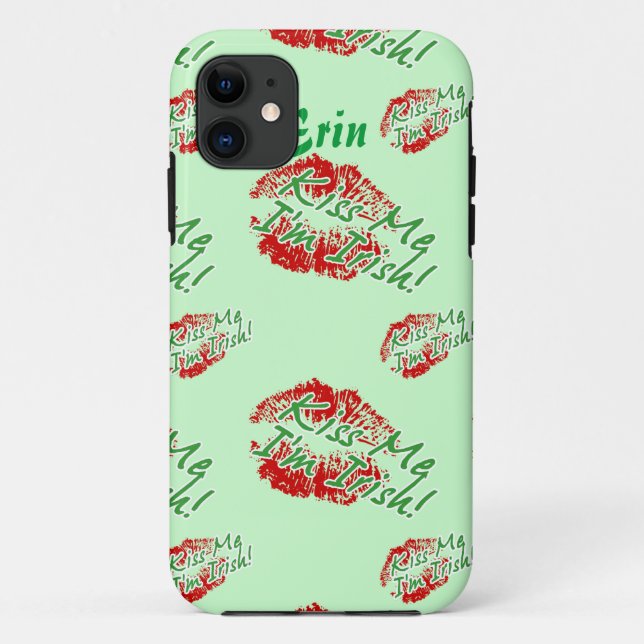Bésame soy irlandés Lips (Green) iPhone 5 funda (Reverso)