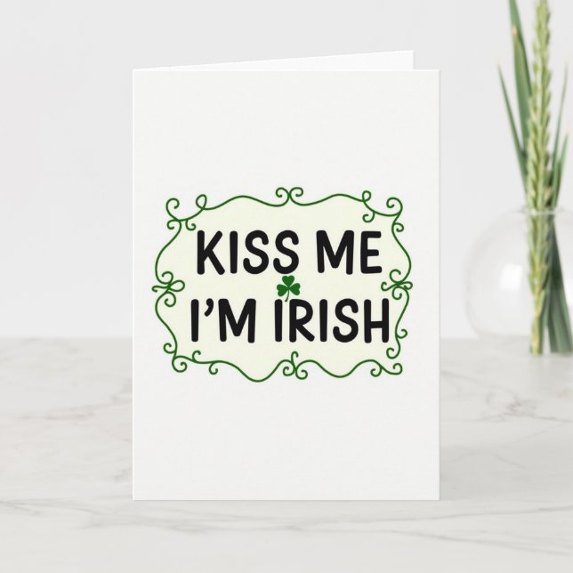 Bésame Soy Irlandés Tarjeta Divertida (Anverso)