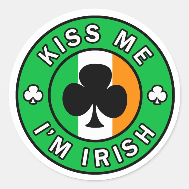 Bésame, soy pegatina irlandés (Anverso)