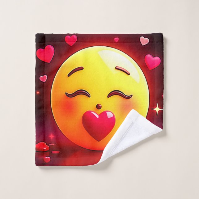 Besando Emoji de corazones onando (Toallita)