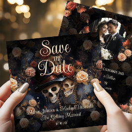 Besando Esqueletos Góticos Guardar la tarjeta de f