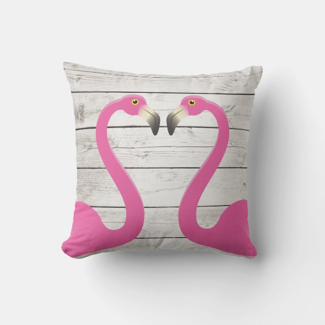 Besando flamencos Almohada exterior (Anverso)