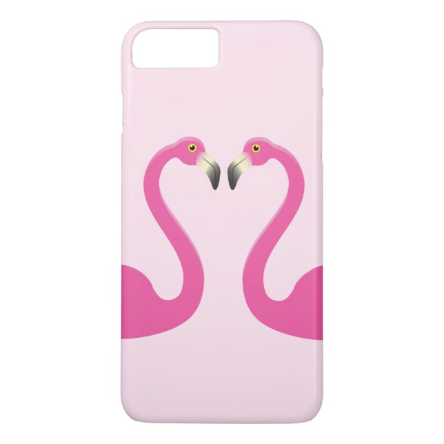 Besando Flamingos iPhone 7 Plus Funda Rosa (Reverso)