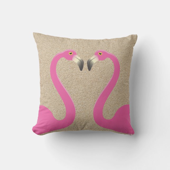 Besando la almohada exterior de arena Flamingos Be (Anverso)