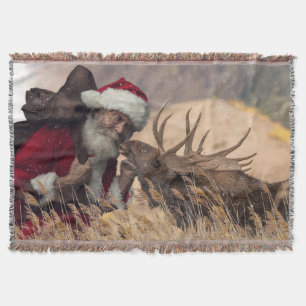 Besando la manta de Santa y Moose