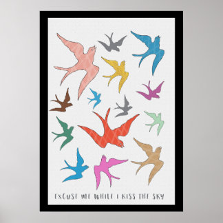 Besar el arte de las aves del cielo con la fronter