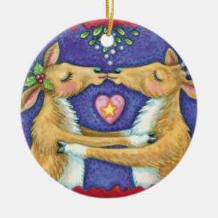 Besar el ornamento del navidad del reno